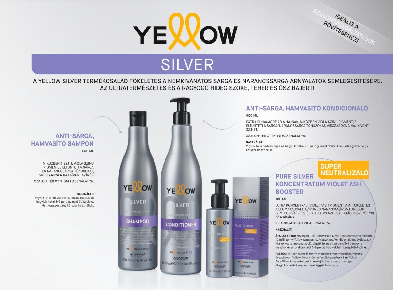 Yellow Silver Hamvasító Sampon 500ml