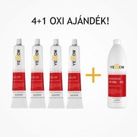 Yellow Color Hajfesték Argán Oajjal 100ml Akció 4+1db 1000ml oxi Yellow Color Hajfesték Argán Oajjal 100ml Akció 4+1db 1000ml oxi