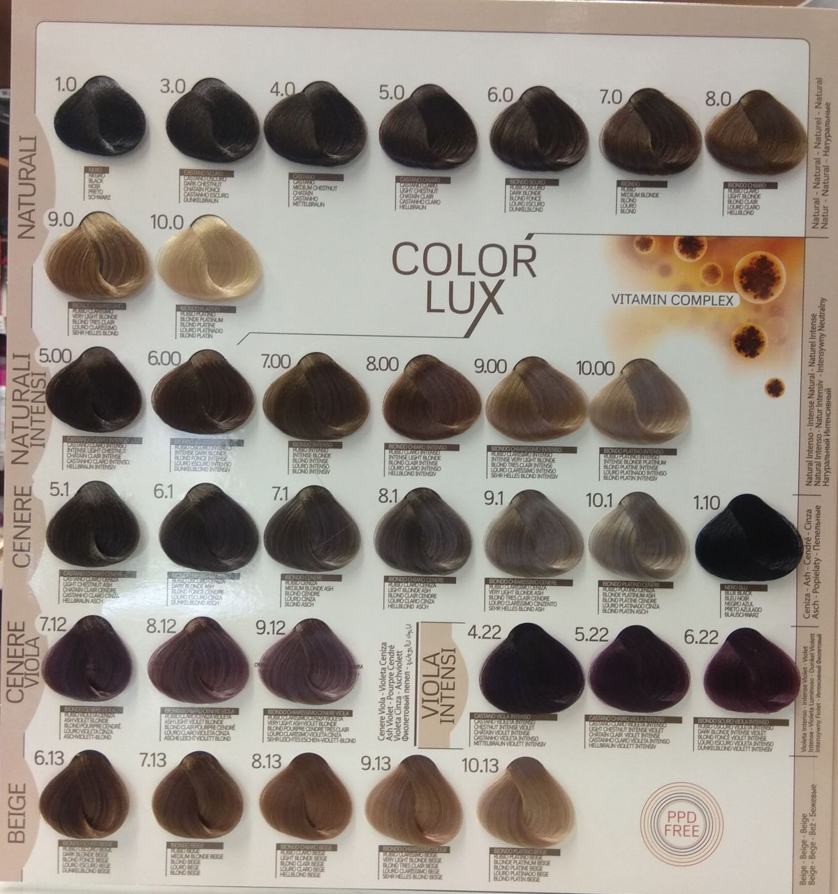 Design Color Lux PPd Mentes Krém hajfesték 100ml Akció 8 + 1 db 1000ml Oxi ajándék